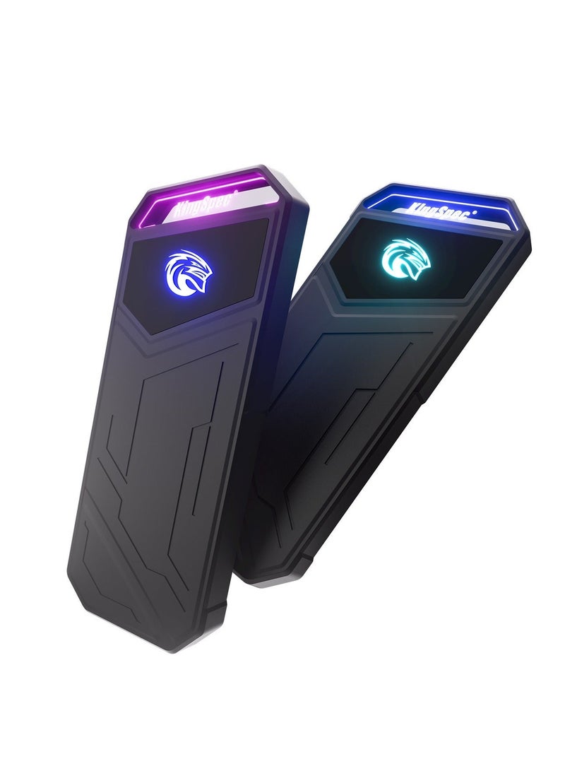 كينجس بيك KingSpec Z5 SSD خارجي محمول بسعة 512 جيجابايت مع إضاءة RGB - حتى 1850 ميجابايت/ثانية، هيكل من سبائك الزنك، واجهة USB 3.2 Gen2x2، محركات أقراص صلبة فائقة الحالة، متوافقة مع الهواتف المحمولة/PS4/الكمبيوتر المحمول/التلفزيون/الكمبيوتر الشخصي - Image 4